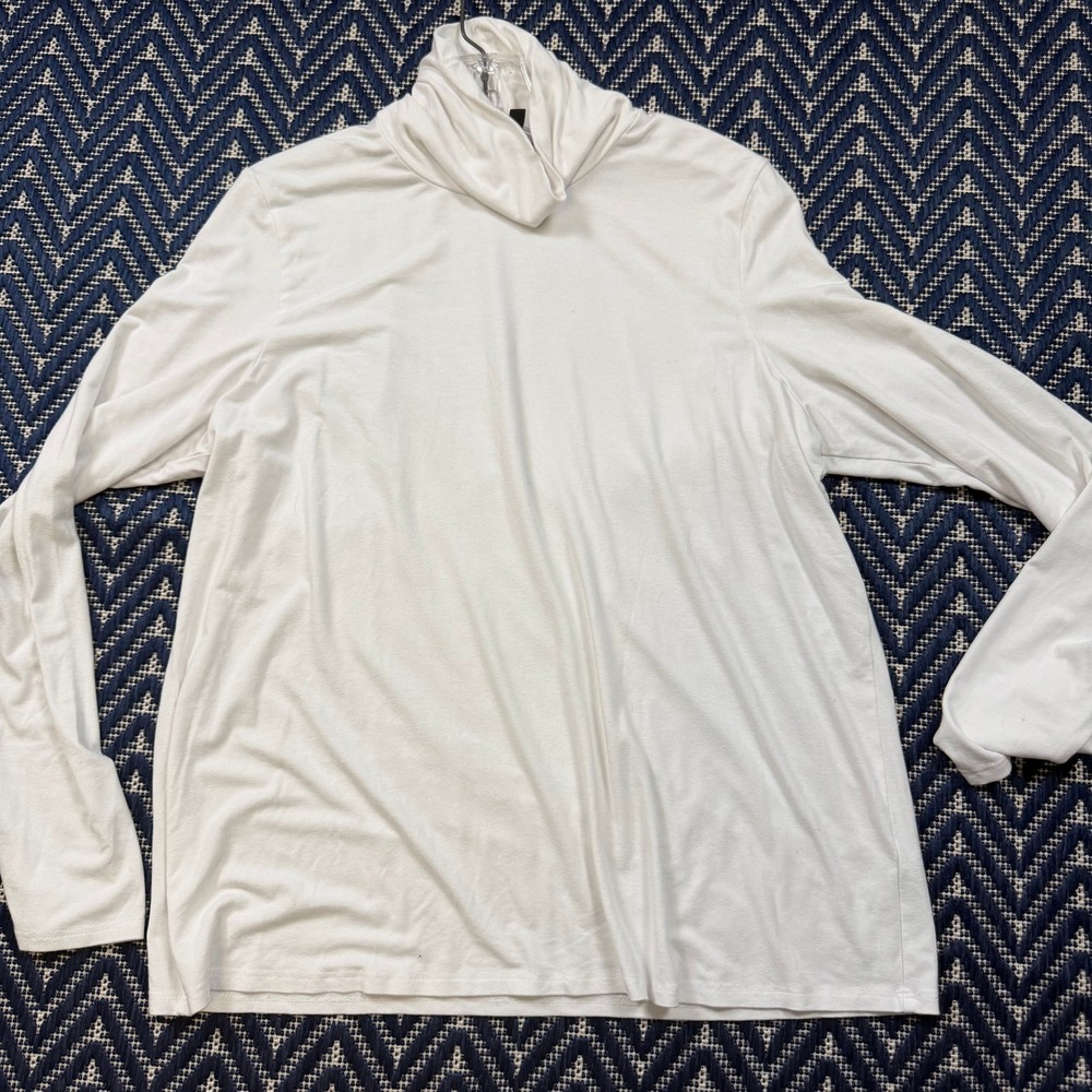 NWT Eileen Fisher White Viscose Jersey Turtleneck Women's Sz XL